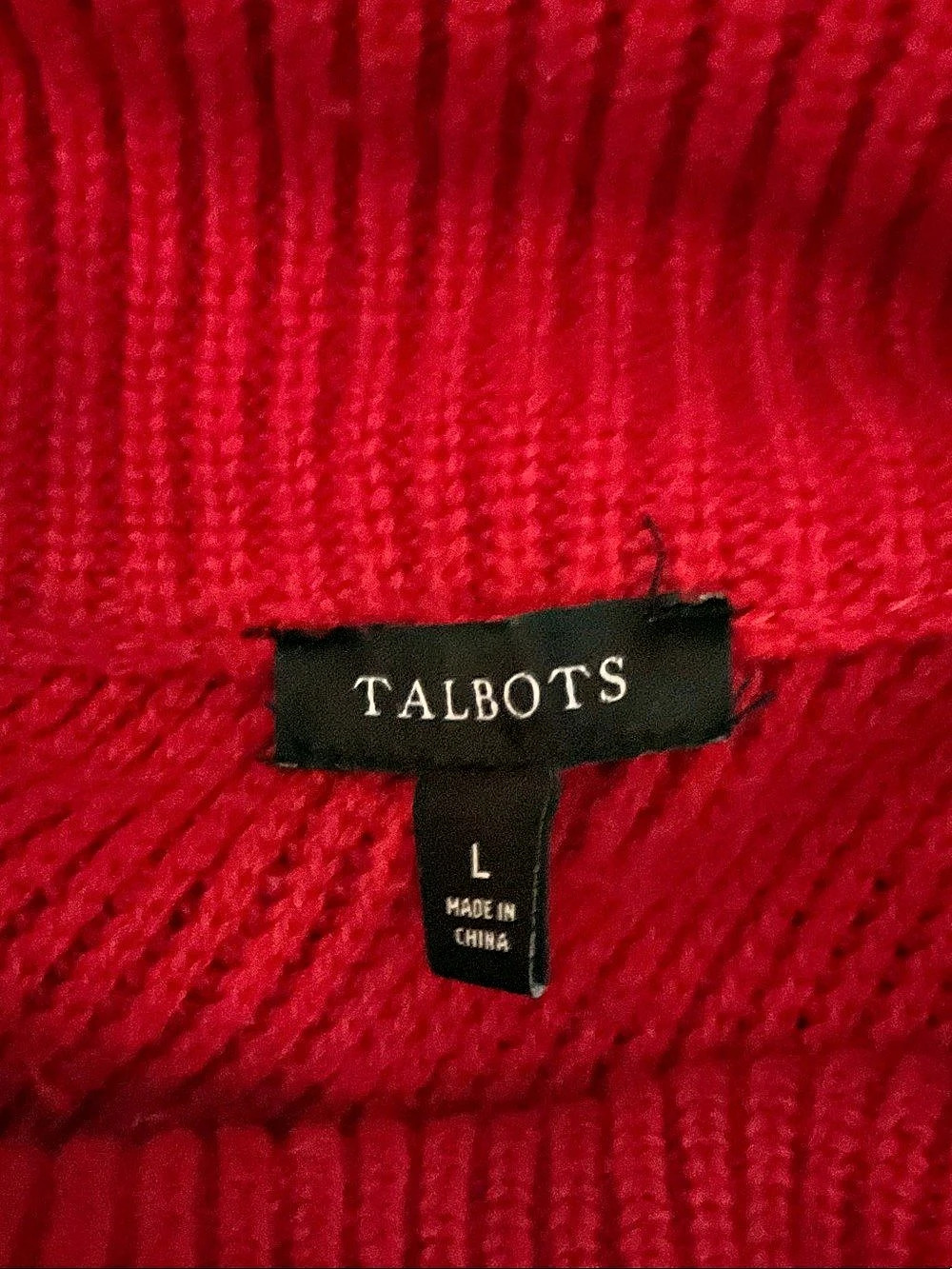 Talbots Ribbed Turtleneck Sweater Red - Picture 3 of 4